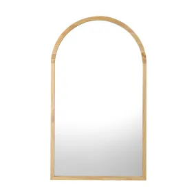 Oikiture Arched Wall Mirrors Vanity Home Decro Makeup Mirror 86x50cm Wooden