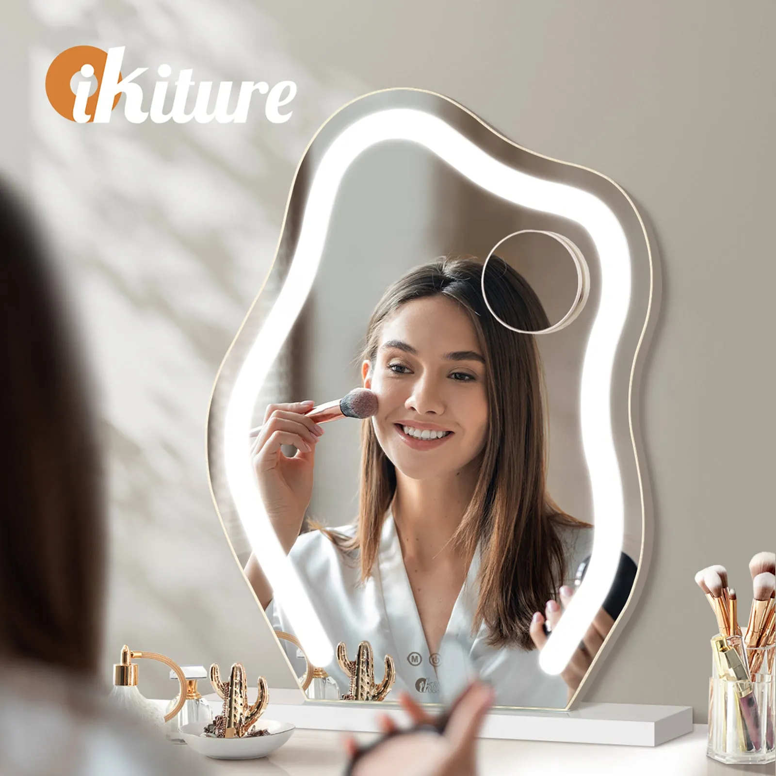 Oikiture Bluetooth Hollywood Makeup Mirror LED Light 45x58cm Vanity Mirrors