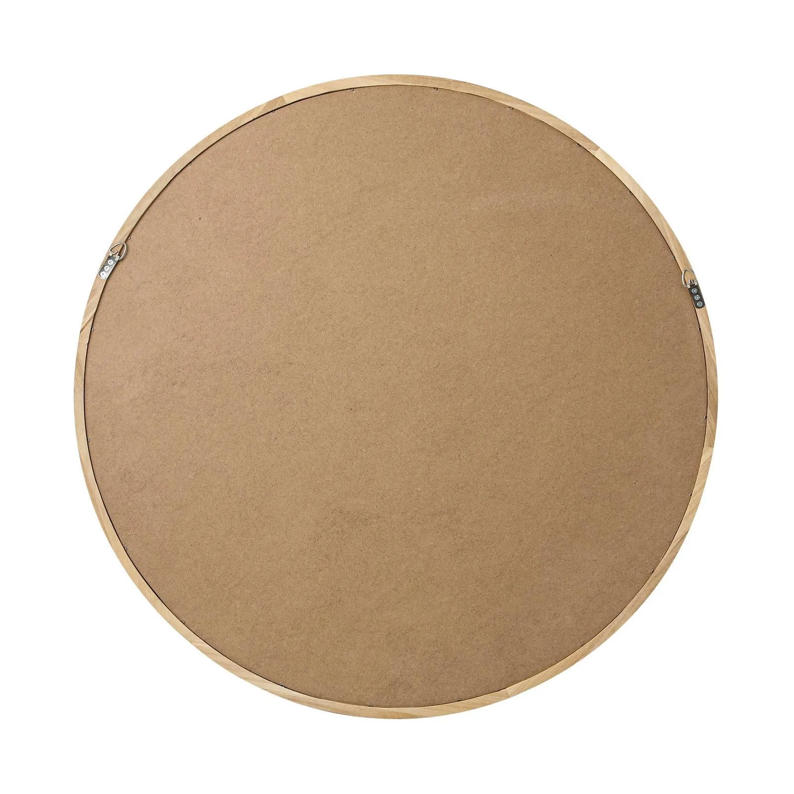 Oikiture Wall Mirrors Round Large Makeup Mirror Vanity Home Decro 90cm Wooden