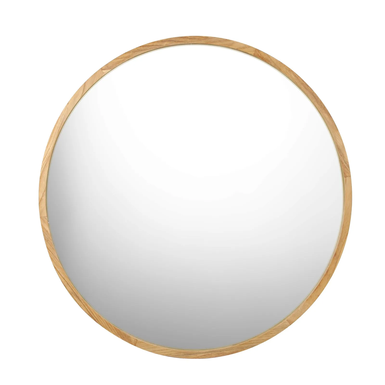 Oikiture Wall Mirrors Round Makeup Mirror Vanity Home Decro 50cm Wooden