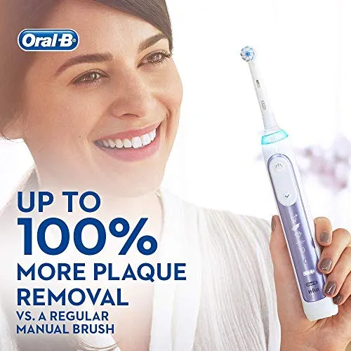 Oral-B Genius 9000 Sensi Ultrathin Electric Toothbrush Rechargeable, 1 Orchid Purple App Connected Handle, 6 Modes, Pressure Sensor, 4 Toothbrush Heads, USB Travel Case, UK 2 Pin Plug
