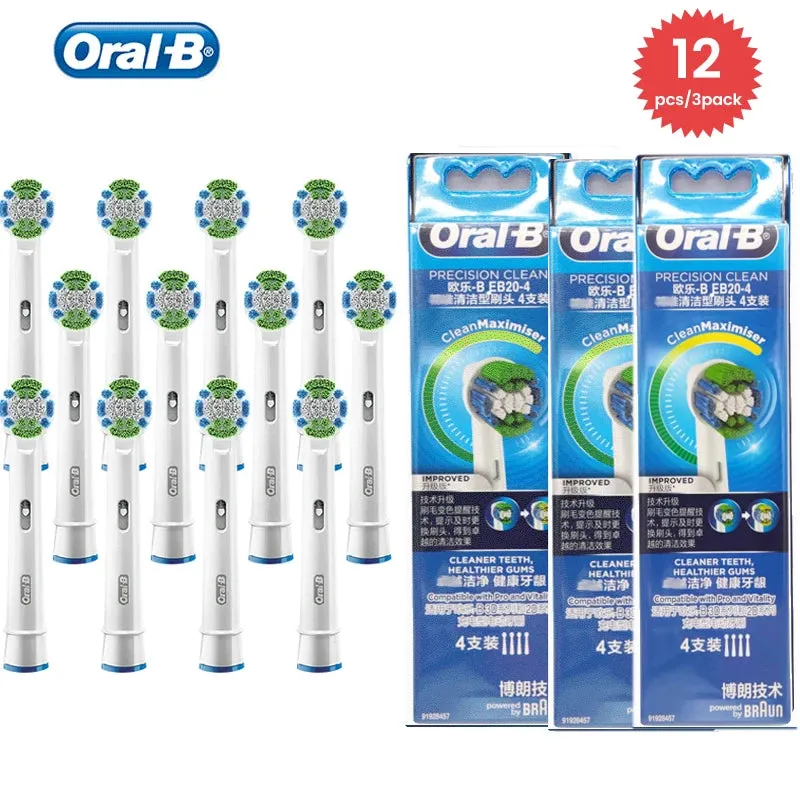 Original Oral B Electric Toothbrush Heads EB20 Precision Clean Tooth Remove Plaque Daily Oral Care Replacement Brush Head Nozzle