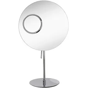 Oversize Makeup Mirror Dual Magnification 1x & 5X | Large Round Magnified Vanity Table Top