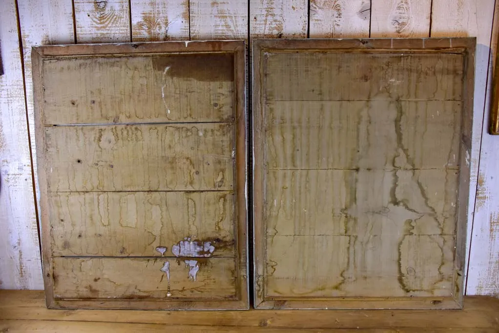 Pair of 19th Century French mirrors with mercury glass and painted frames 28" x 35½"