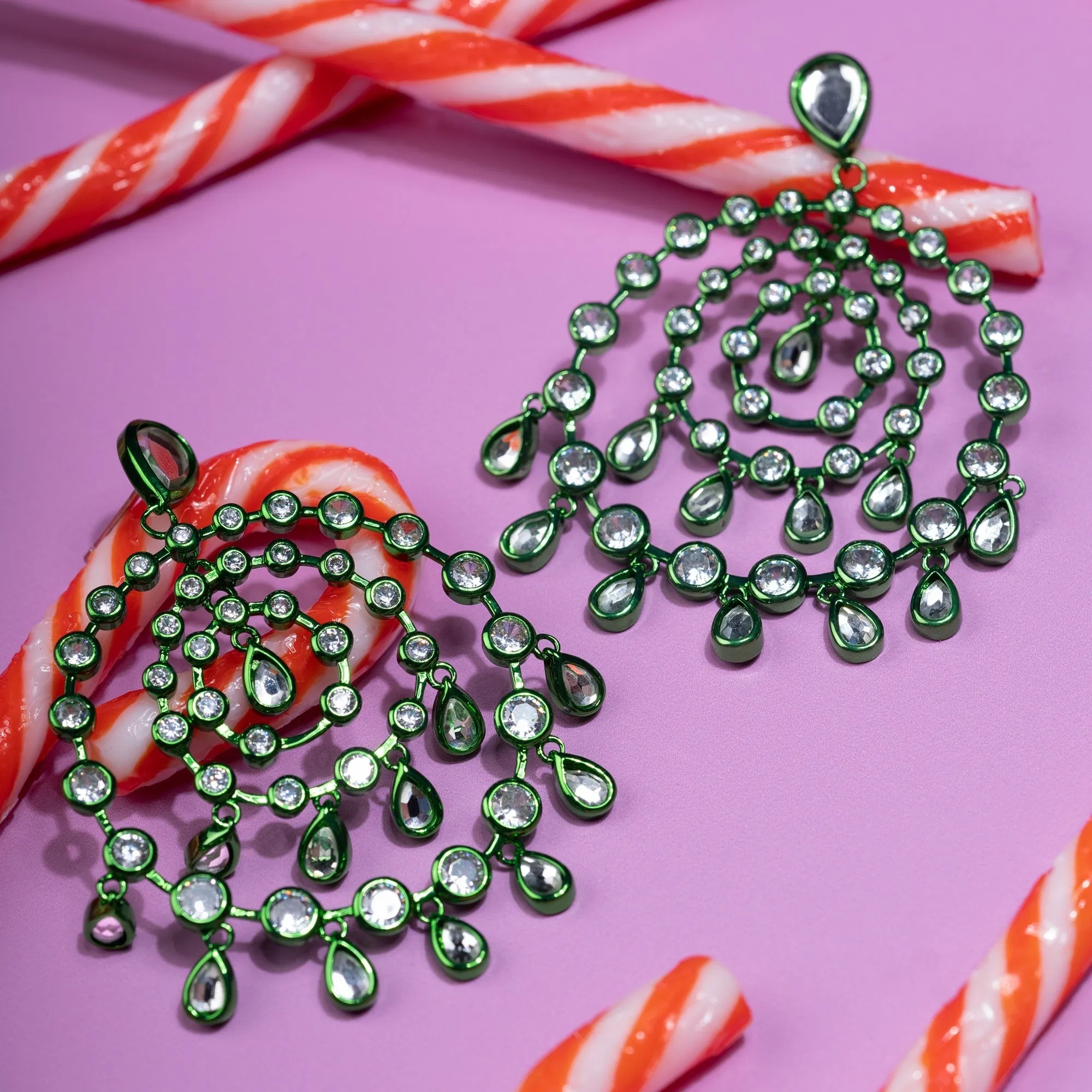 Parakeet Green Chandelier Earrings
