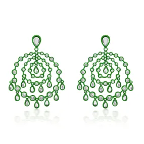 Parakeet Green Chandelier Earrings