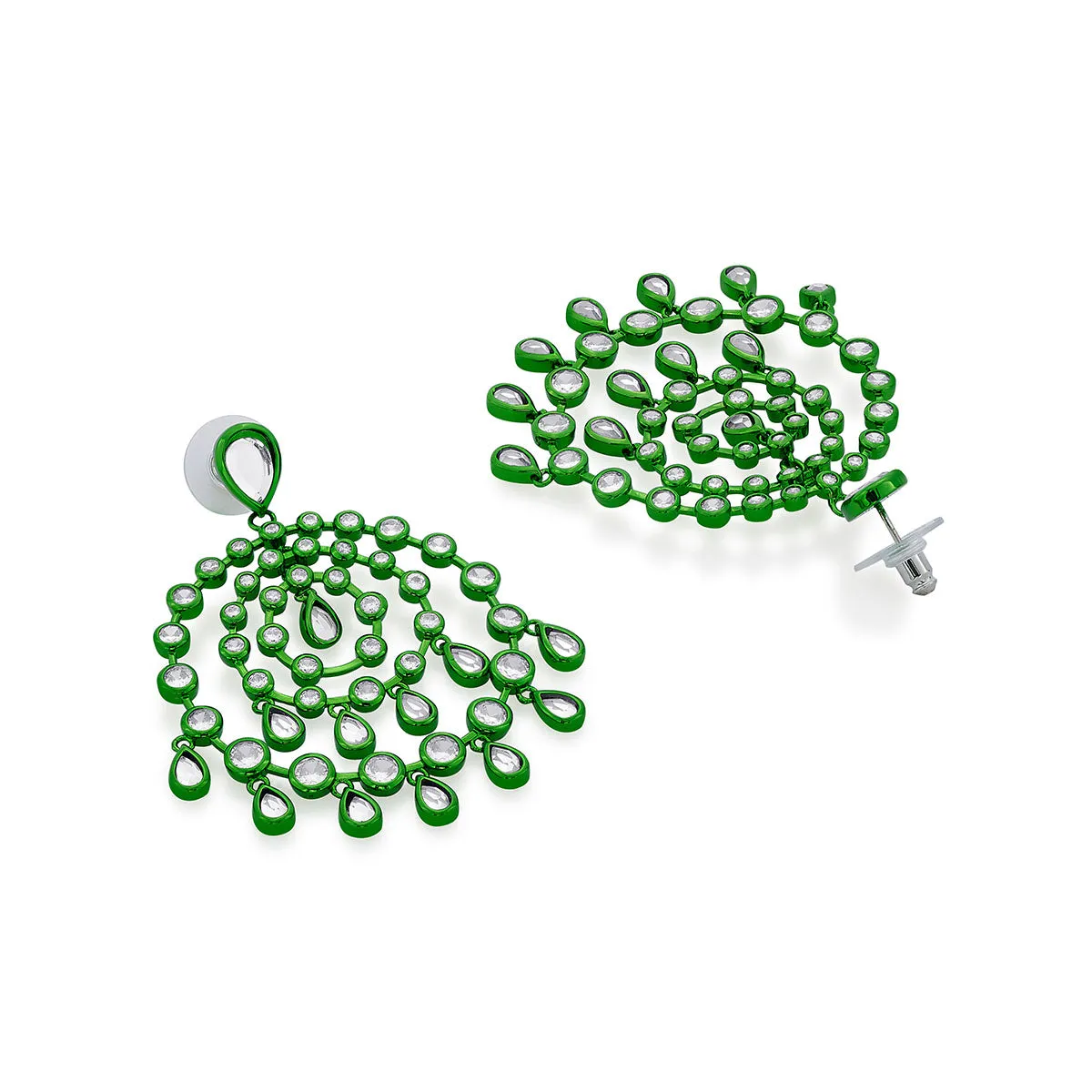 Parakeet Green Chandelier Earrings