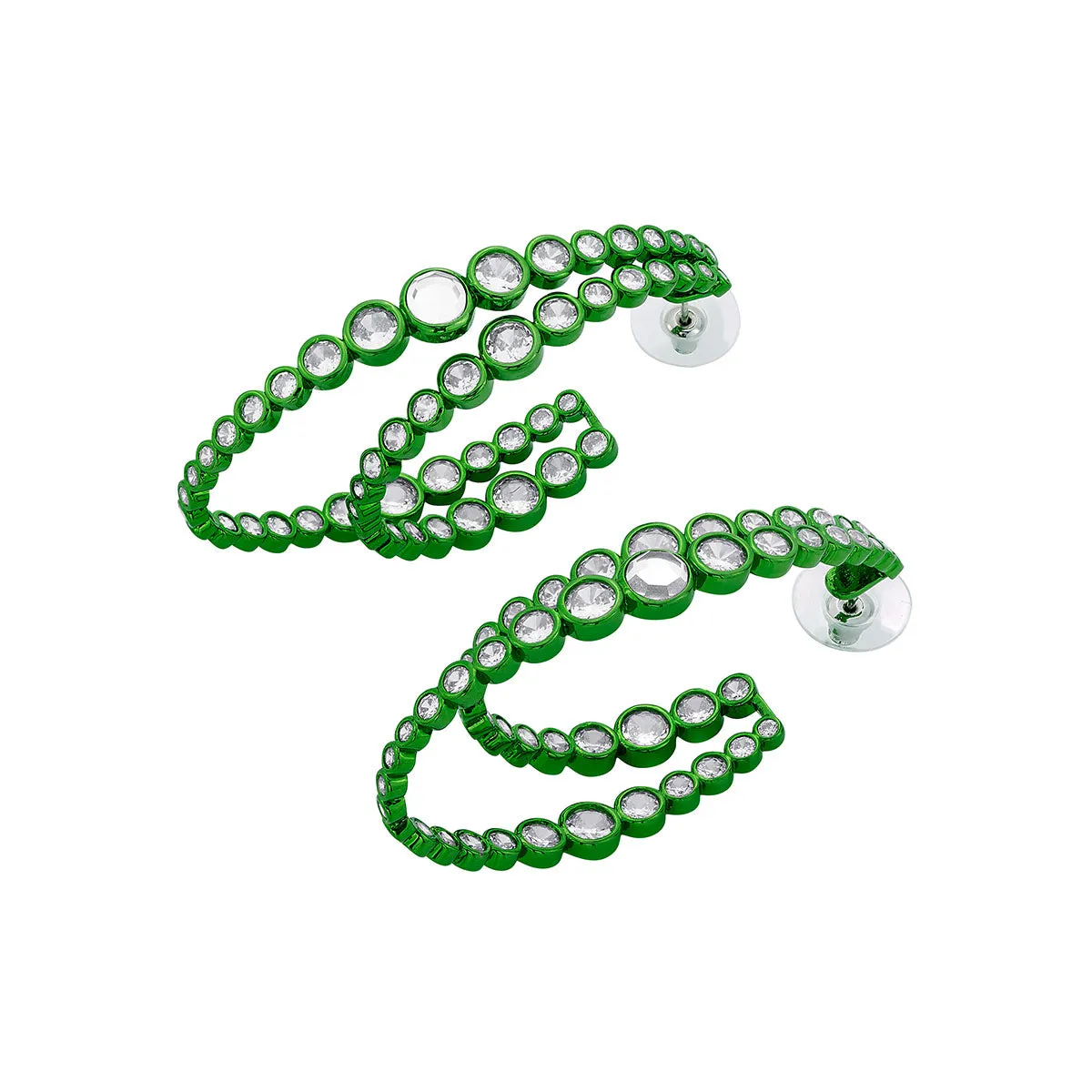 Parakeet Green Double Hoop Earrings