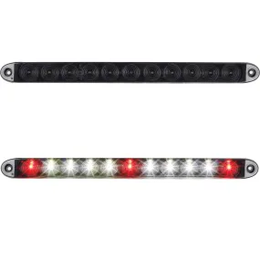 Partsam 2Pcs 15" Inch Led Trailer Light Bar Smoked Red 3 ID Bar w/Reverse White Light 11 LED Truck Trailer RV Waterproof Red 3 Identification Light Bar w White 8 LED Backup Lights Bar Sealed 12V
