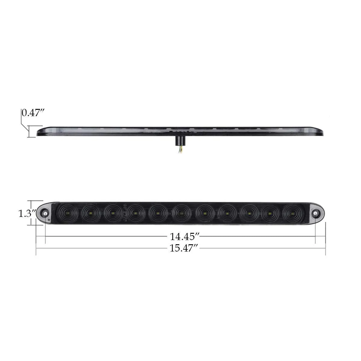 Partsam 2Pcs 15" Inch Led Trailer Light Bar Smoked Red 3 ID Bar w/Reverse White Light 11 LED Truck Trailer RV Waterproof Red 3 Identification Light Bar w White 8 LED Backup Lights Bar Sealed 12V