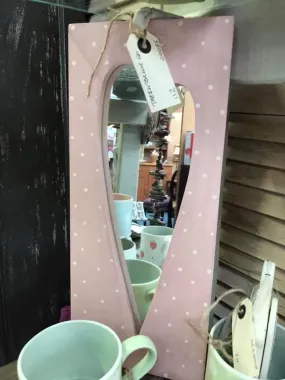 Pink Heart Mirror East Of India - Damaged