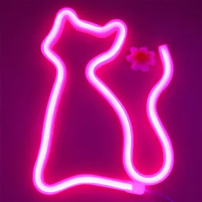 Pink Neon Cat