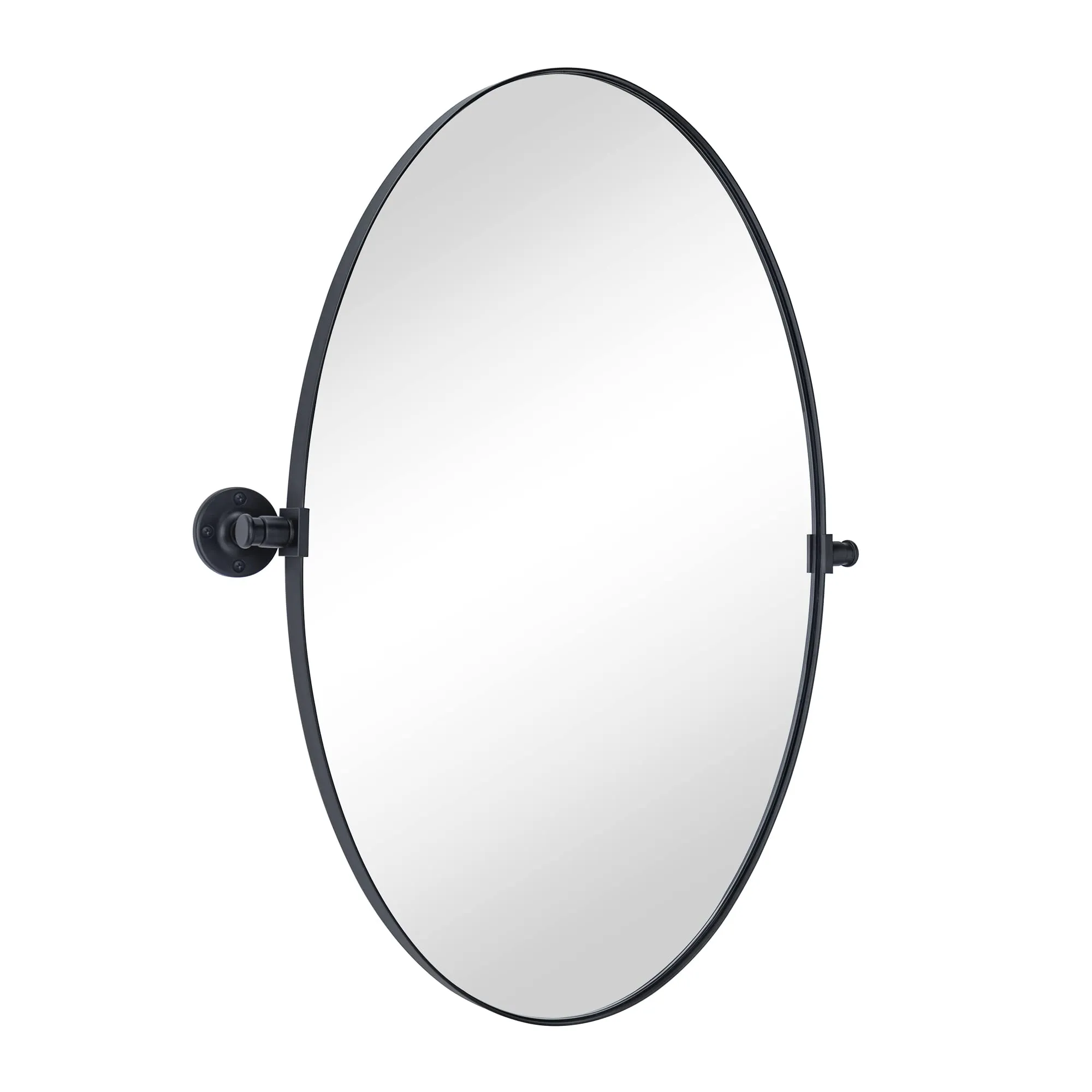Pivoting Oval Mirror Tilt Mirror for Bathroom Swivel Metal Framed Wall Mounted Bathroom Vanity Mirror