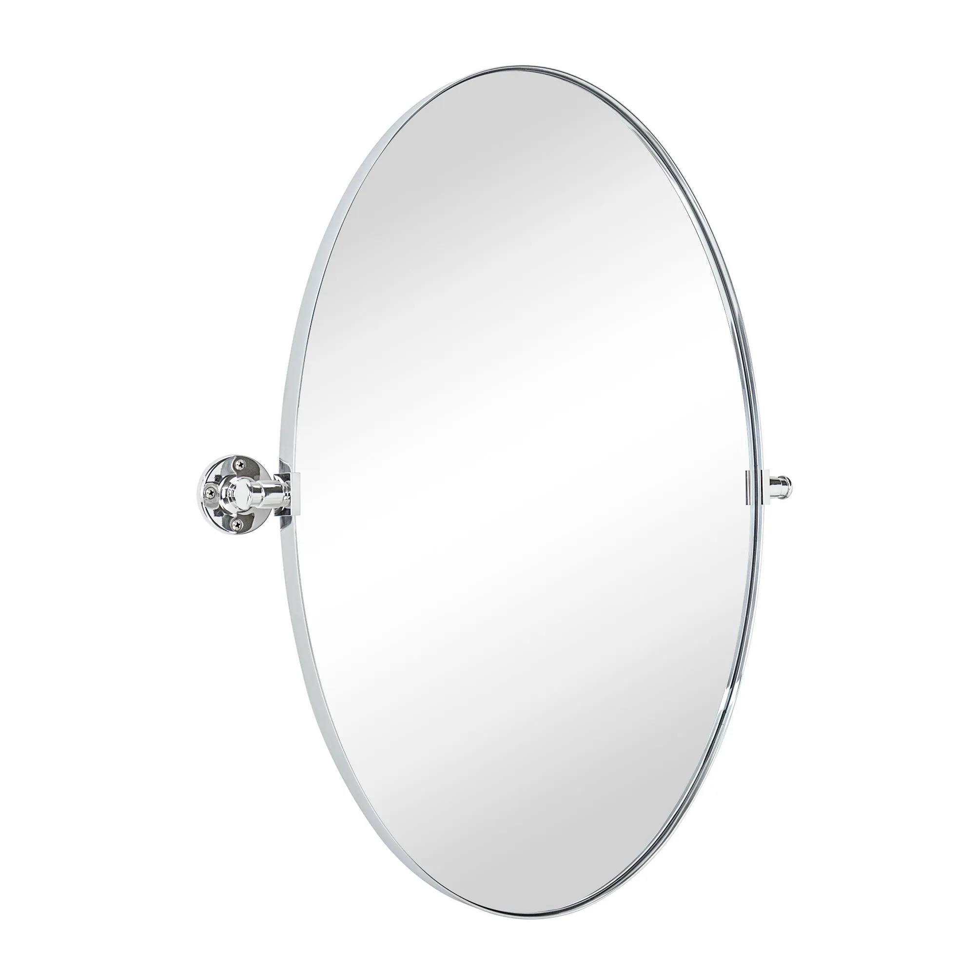 Pivoting Oval Mirror Tilt Mirror for Bathroom Swivel Metal Framed Wall Mounted Bathroom Vanity Mirror