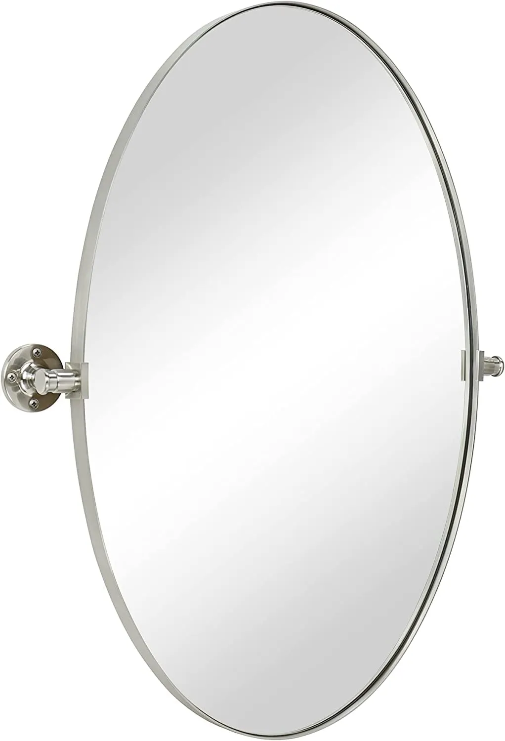 Pivoting Oval Mirror Tilt Mirror for Bathroom Swivel Metal Framed Wall Mounted Bathroom Vanity Mirror