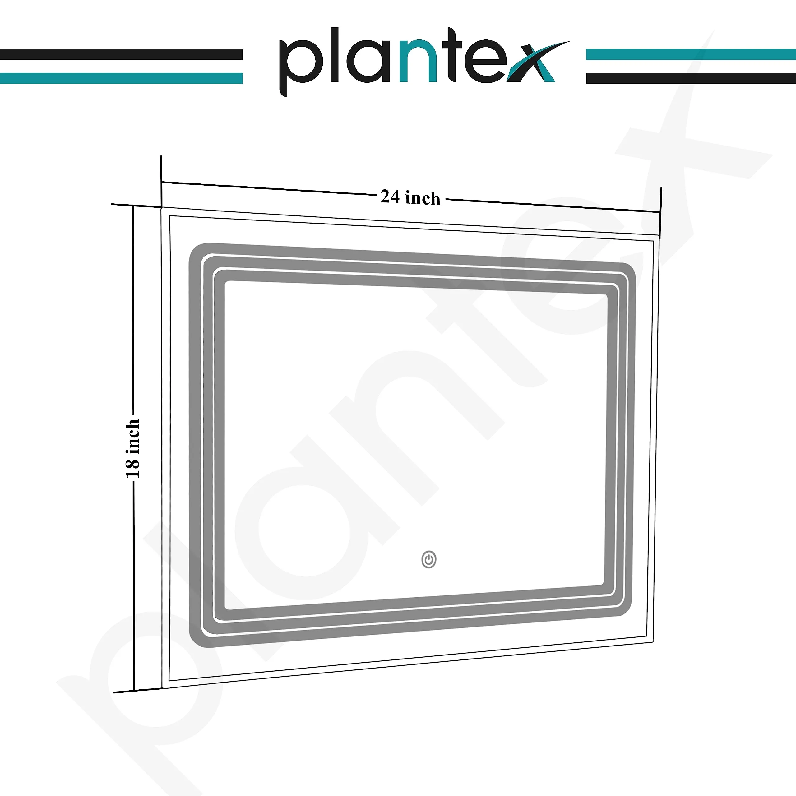 Plantex LED Bathroom Mirror with 3 Lighting Option (Warm White, Natural White, Cool White) Smart Mirror for Living Room/Bedroom/Dressing Room - Rectangle Shape (18 * 24 inch)