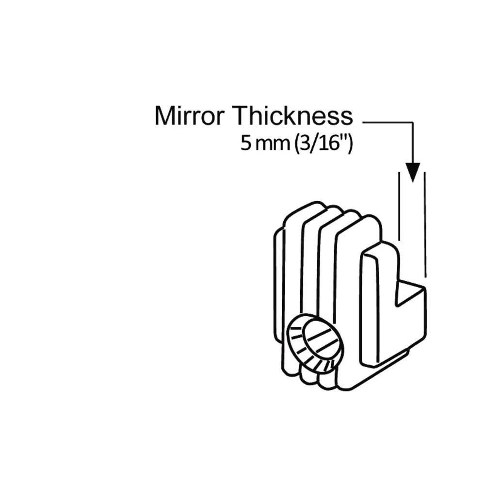 Plastic Mirror Clip for 3/16" Mirror