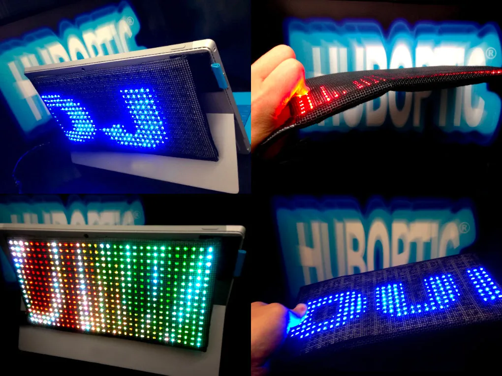 Portable LED Display 9" X 5" Flexible Prommable Logo Message 32x16 Pixels
