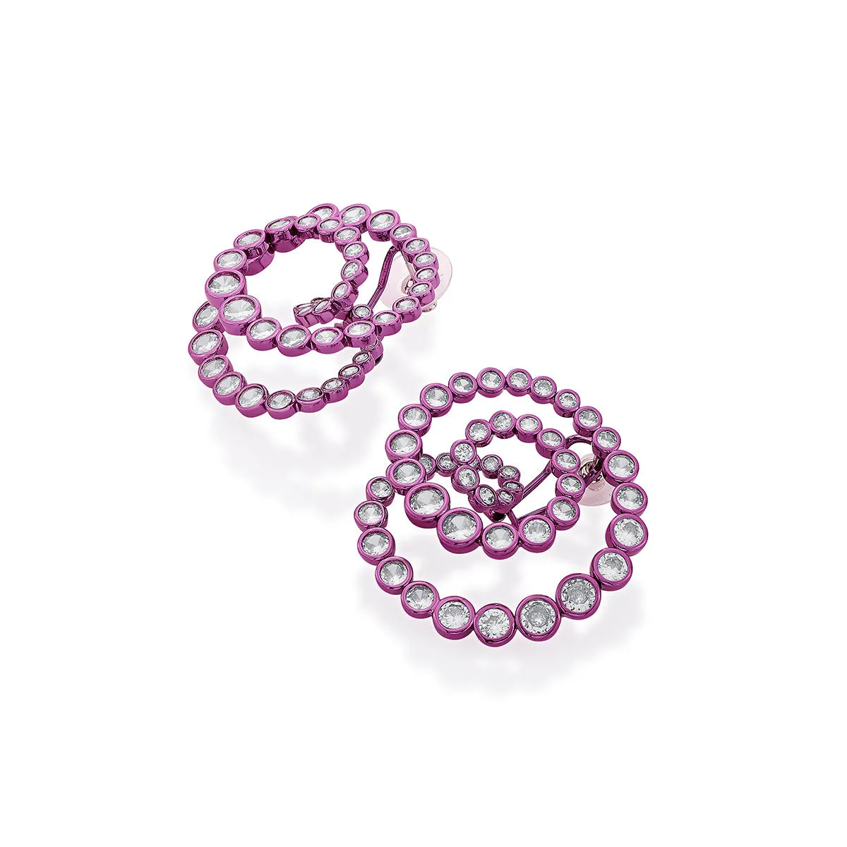 Rani Pink Statement Swirl Hoop Earrings