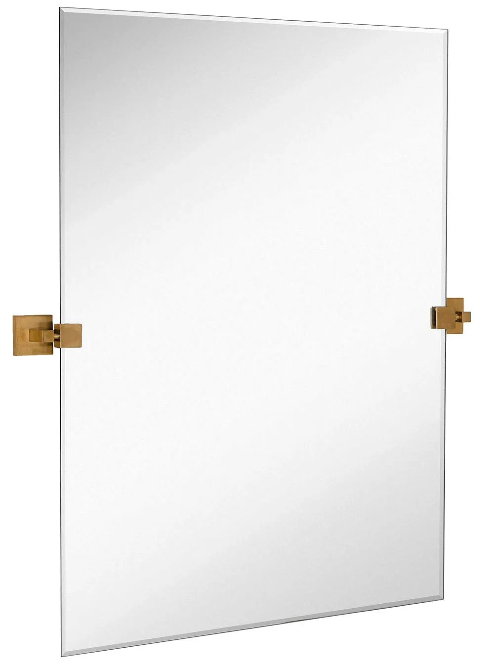 Rectangle Square Gold Pivot Mirror Adjustable Moving & Tilting Wall Mirror | 24" X 36"