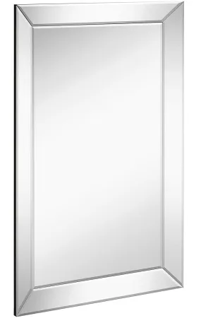 Rectangular Beveled Mirror - Large Framed Wall Mirror With Angled Frame And Beaded