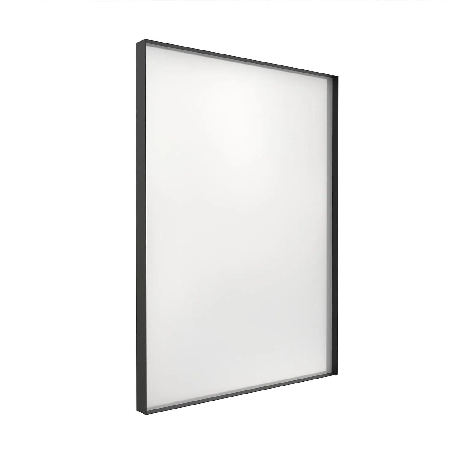 Rectangular Framed Bathroom Mirror Right Angle in Matte Black