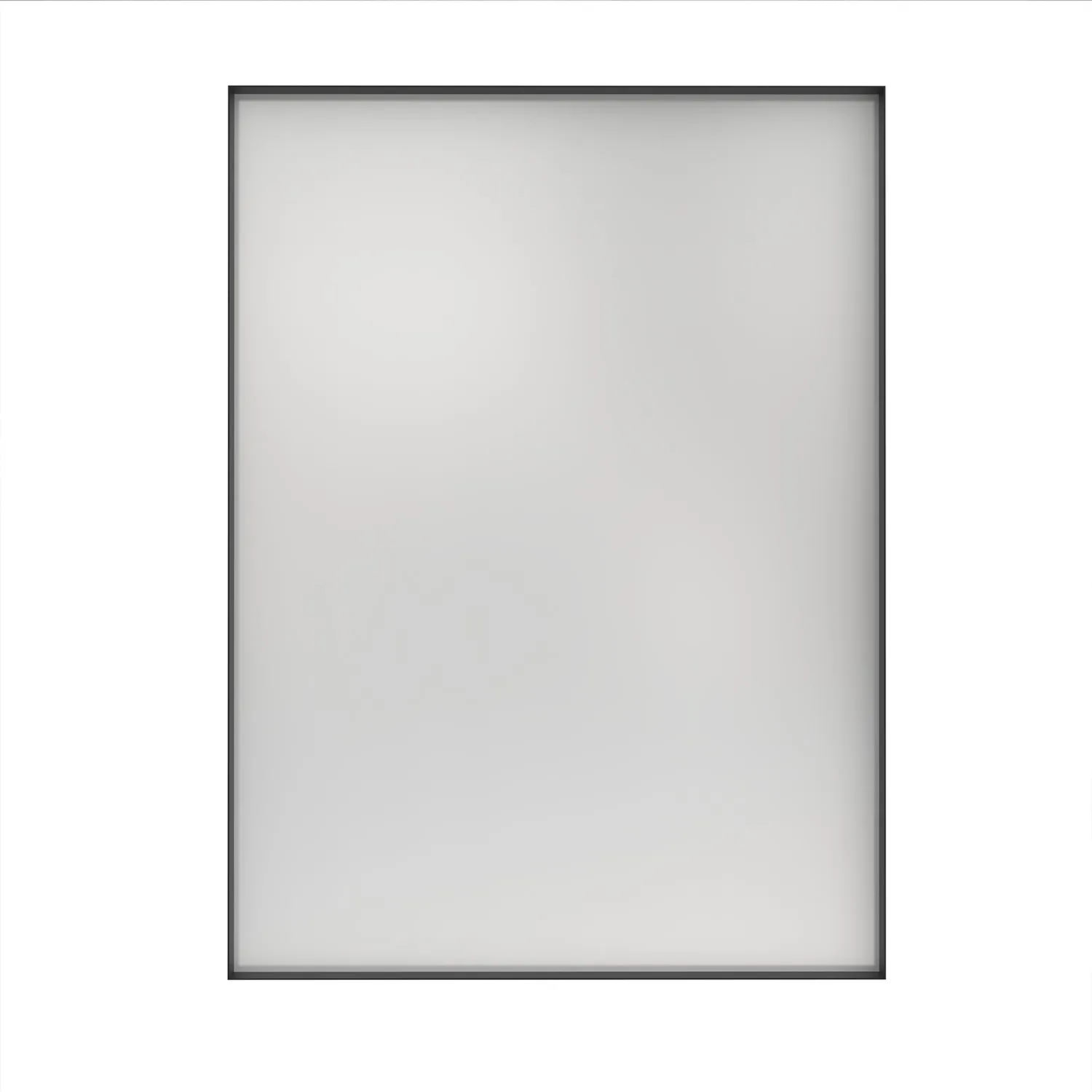Rectangular Framed Bathroom Mirror Right Angle in Matte Black