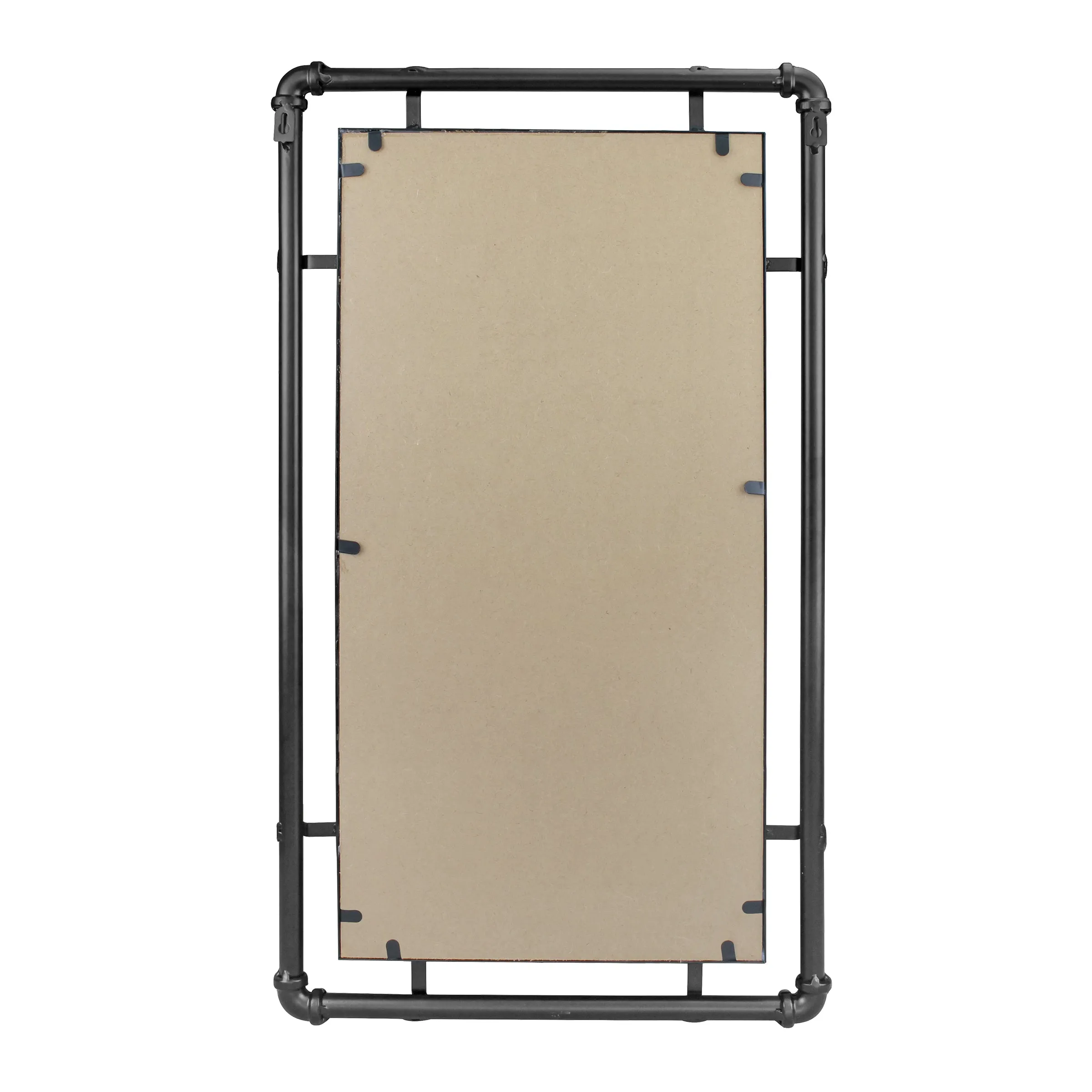 Rectangular Industrial Black Metal Pipe Hanging Wall Mirror (WS)