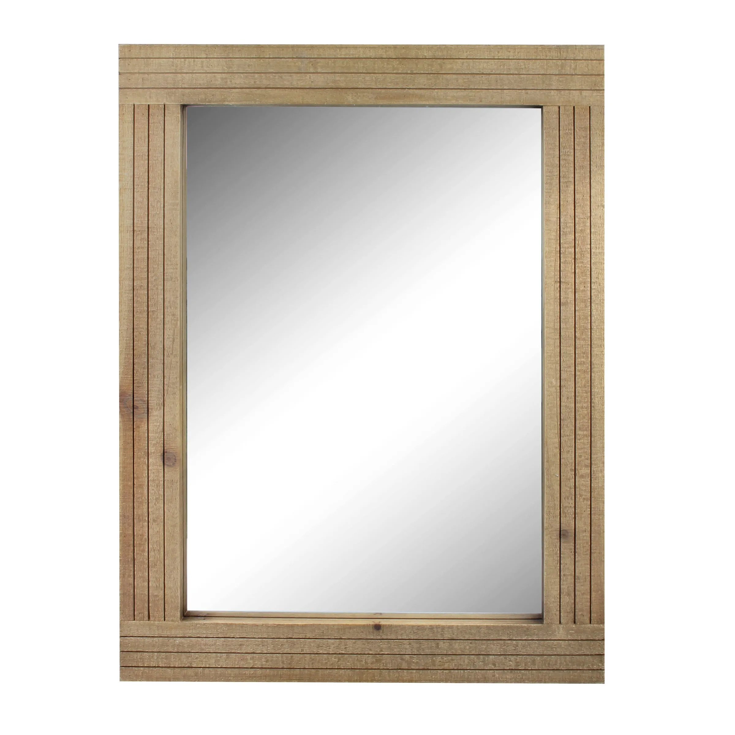 Rectangular Natural Wood Frame Mirror (WS)