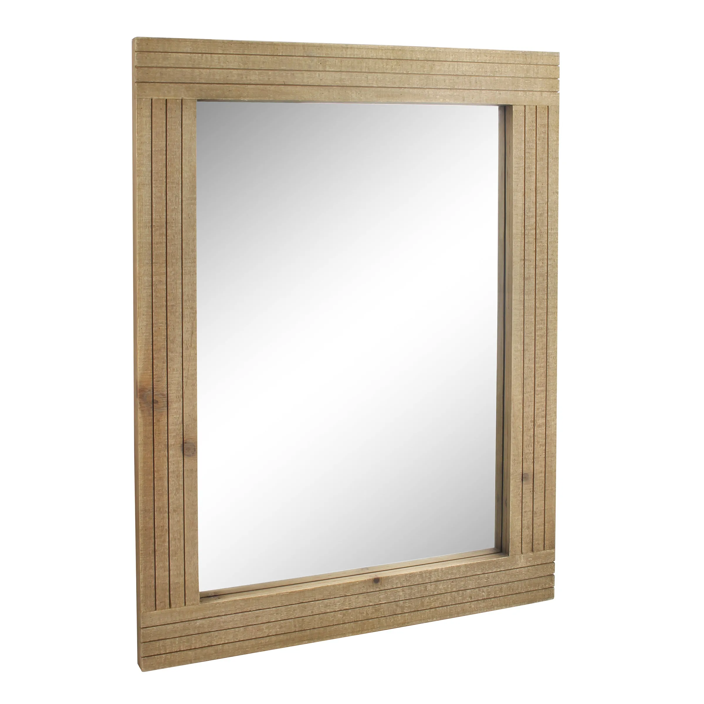 Rectangular Natural Wood Frame Mirror (WS)