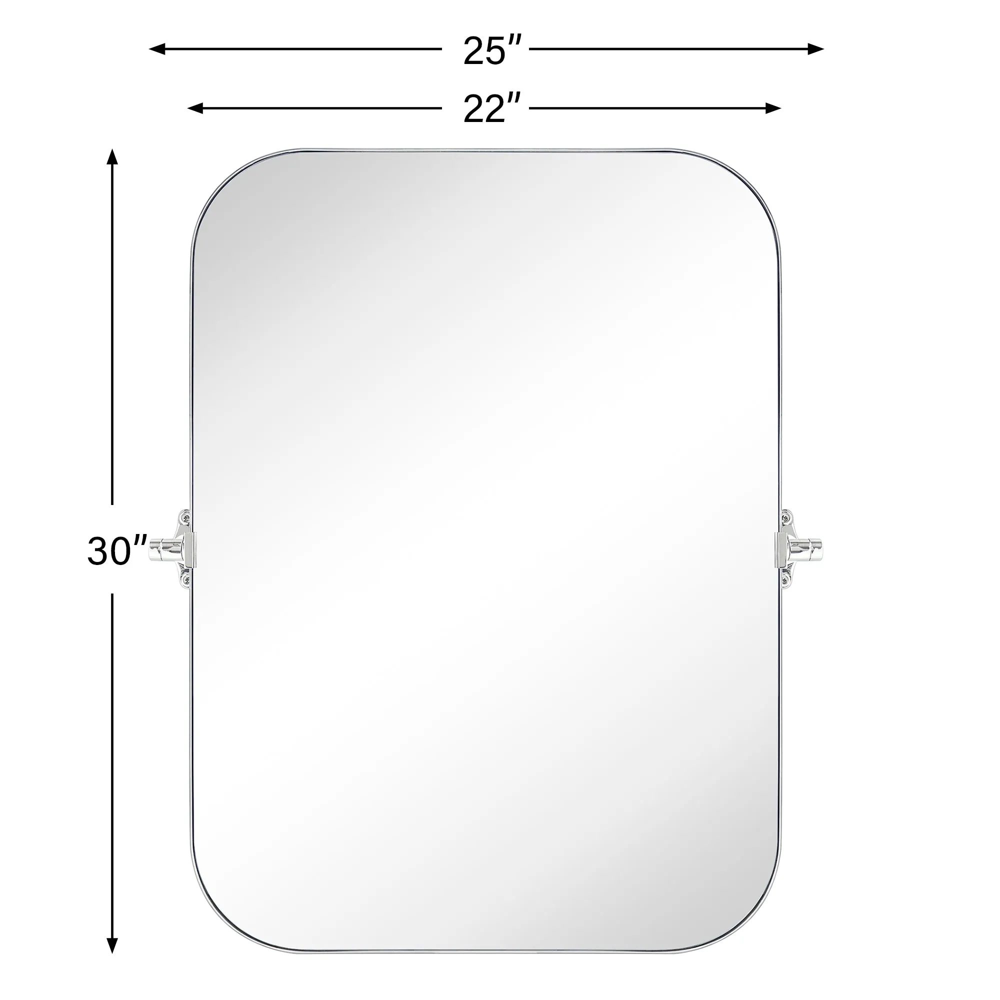 Rectangular Stainless Steel Framed Pivoting Wall Mounted Bathroom Vanity Mirror