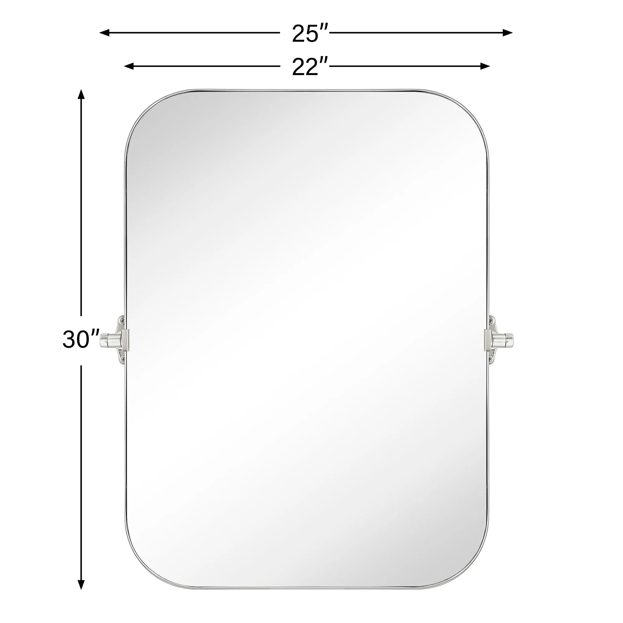 Rectangular Stainless Steel Framed Pivoting Wall Mounted Bathroom Vanity Mirror