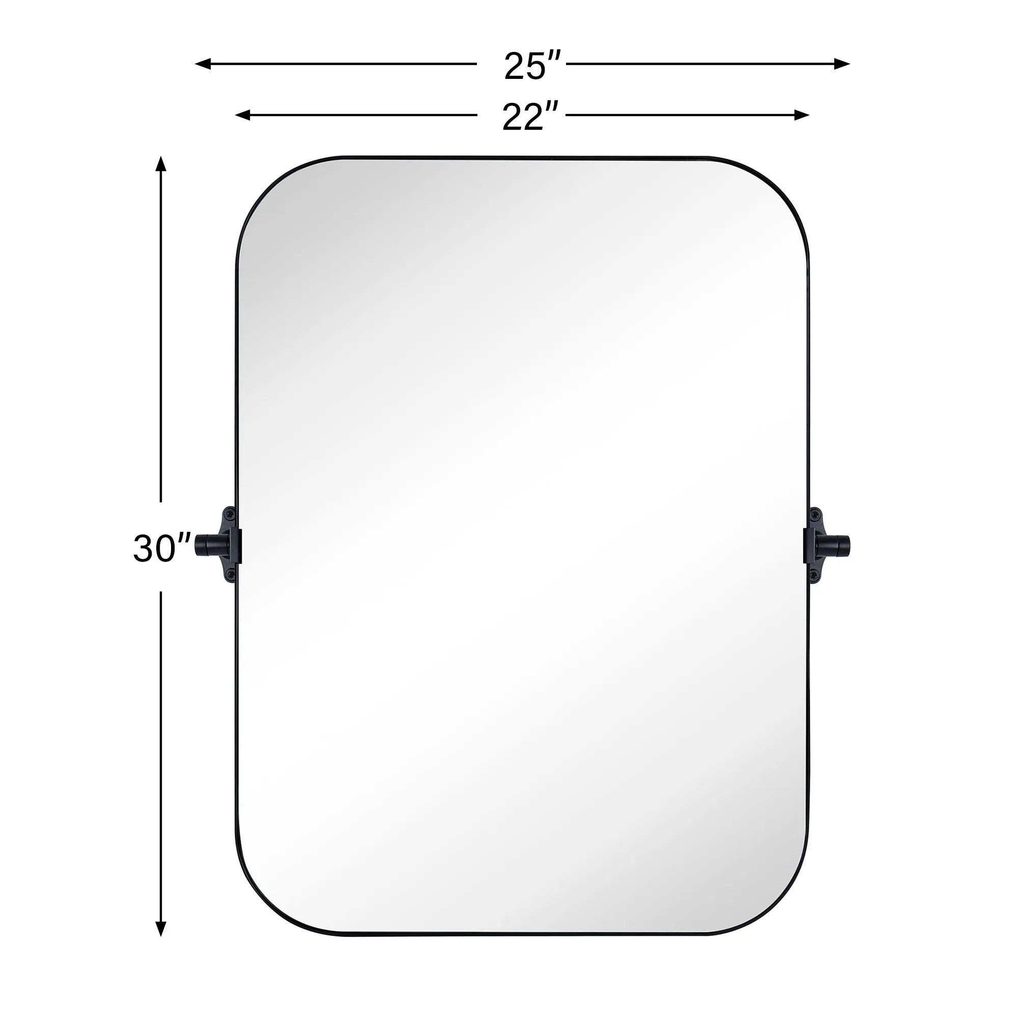 Rectangular Stainless Steel Framed Pivoting Wall Mounted Bathroom Vanity Mirror