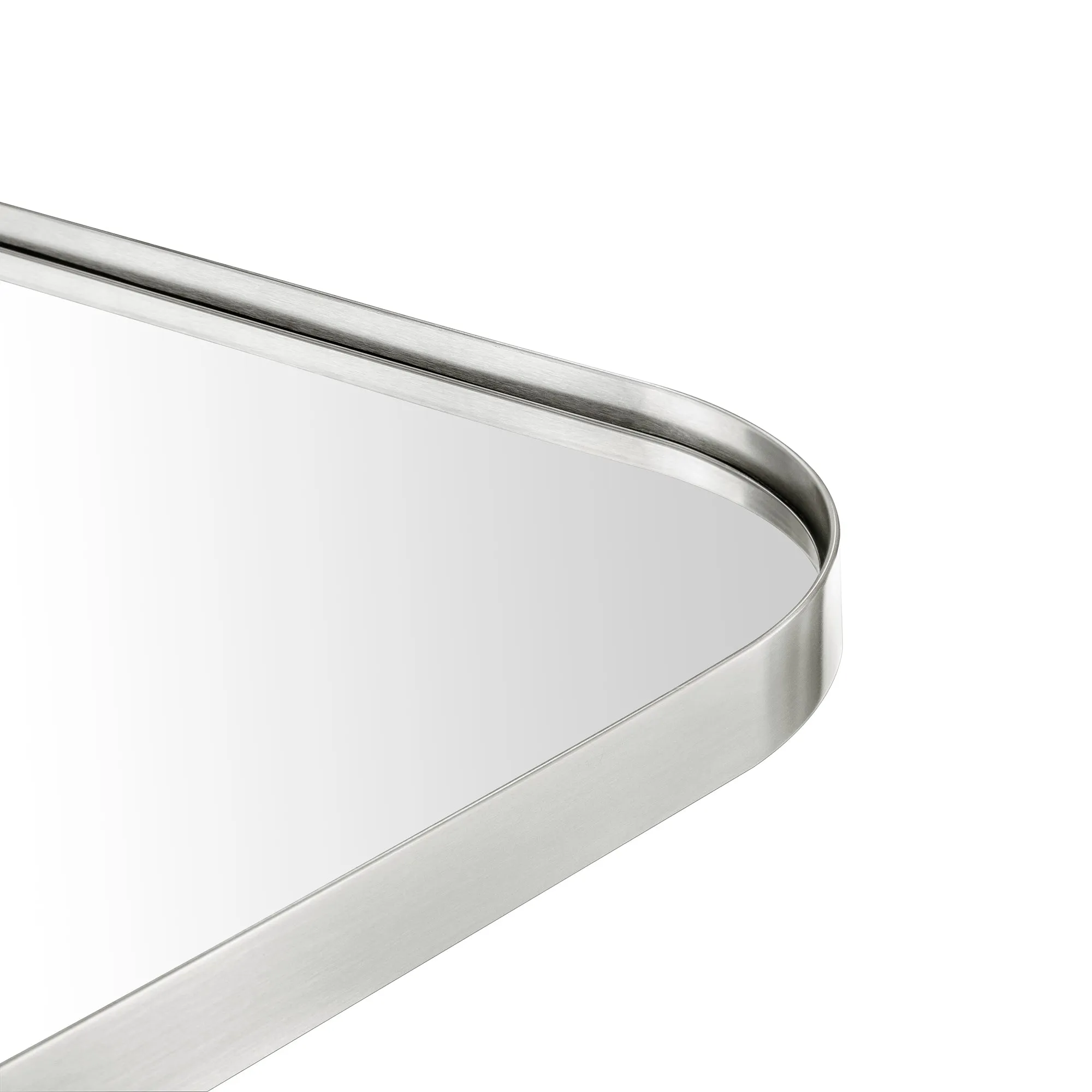 Rectangular Stainless Steel Framed Pivoting Wall Mounted Bathroom Vanity Mirror