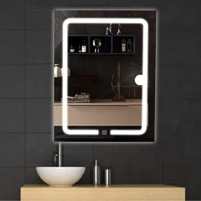 Rectangular Wall Mounting Mirror with Light |Bathroom Mirror,Venity Mirror,Smart Mirror Size 18X24 inch| LED Mirror 3 Tone (Cool White, Natural White, Warm White).