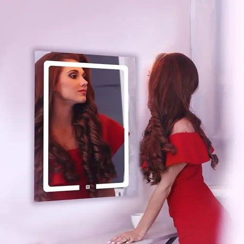 Rectengale Wall Mounting Mirror with Light |Bathroom Mirror,Venity Mirror,Smart Mirror Size 18X24 inch| LED Mirror 3 Tone (Cool White, Natural White, Warm White).