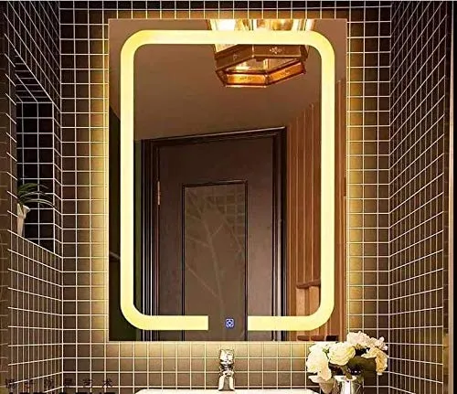 Rectengale Wall Mounting Mirror with Light |Bathroom Mirror,Venity Mirror,Smart Mirror Size 18X24 inch| LED Mirror 3 Tone (Cool White, Natural White, Warm White).