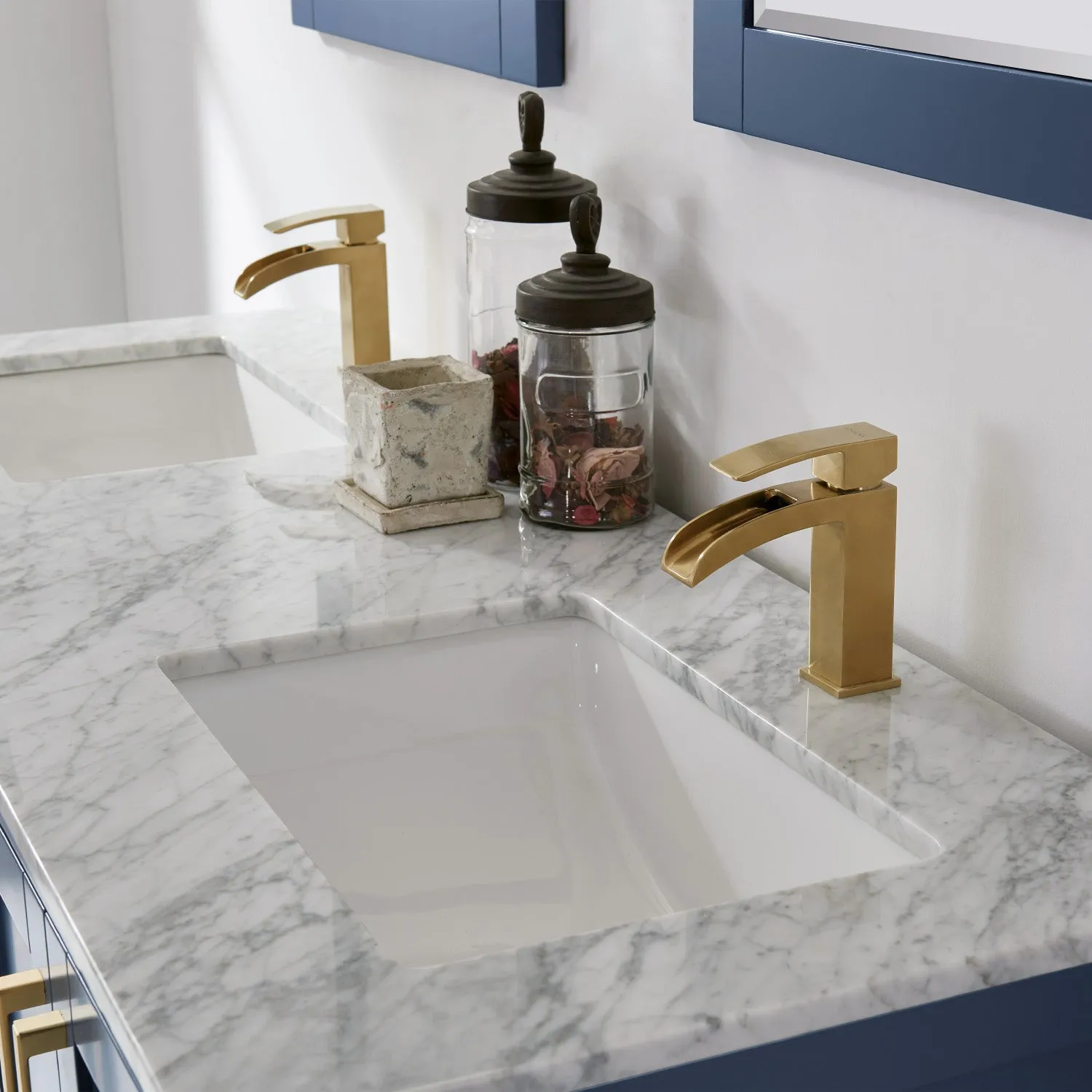 Remi 60" Double Bathroom Vanity Set with Marble Countertop