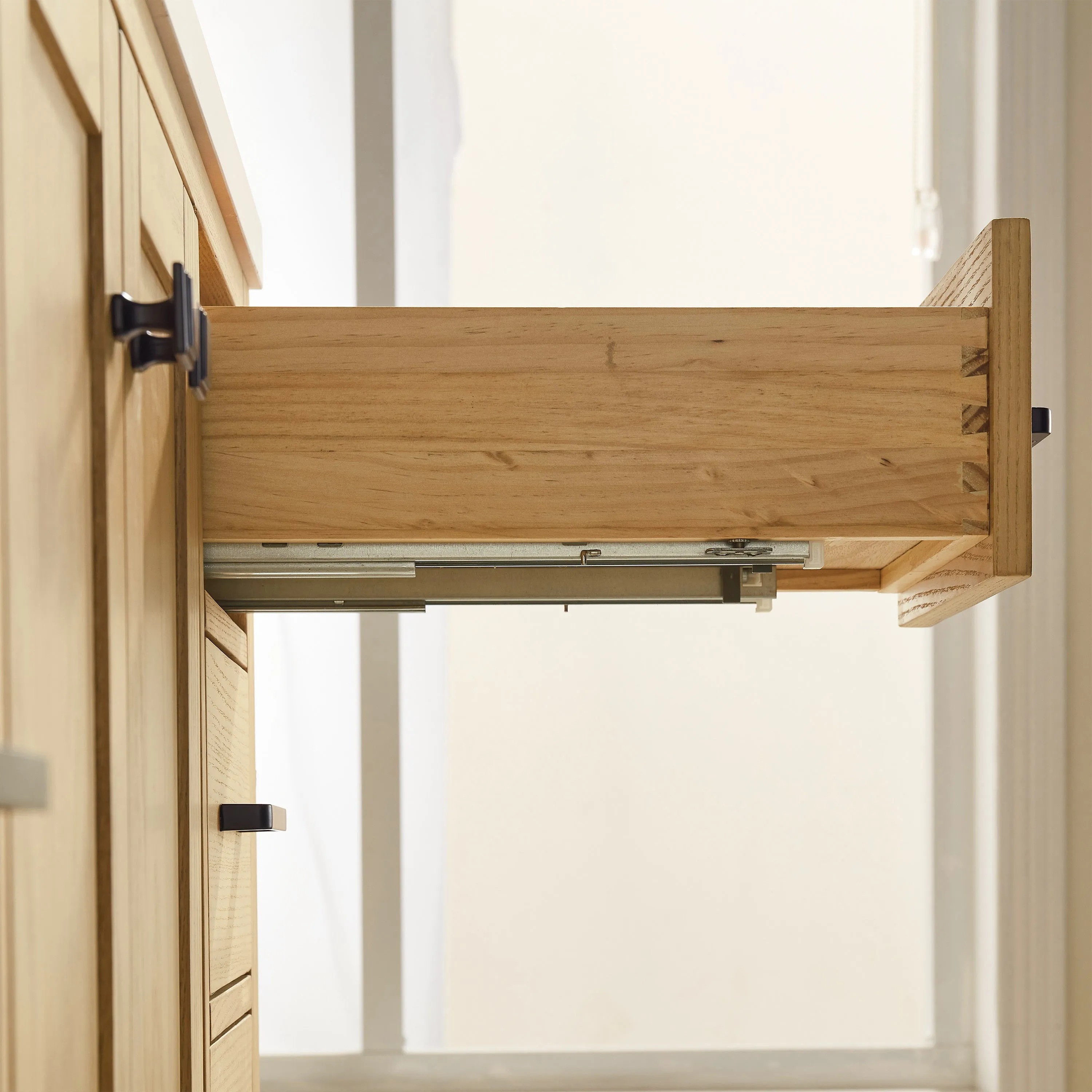 Rose- 60" Single Sink, White Oak , Floor Standing Modern Bathroom Vanity, White Quartz Countertop