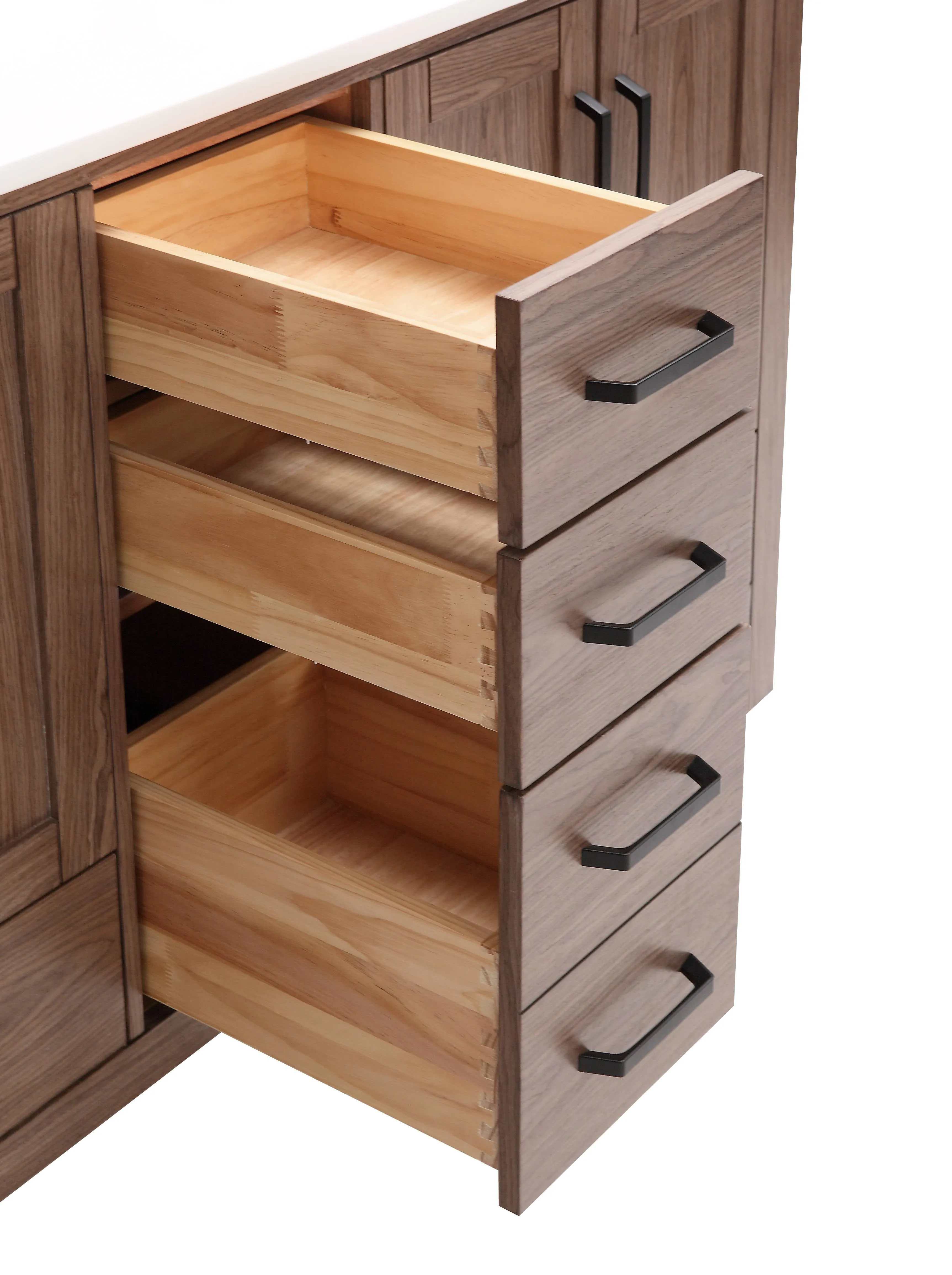 ROSE - 60",Double Sink, Brown Oak, Floor Standing Modern Bathroom Vanity, White Quartz Countertop