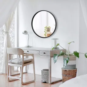 Round Wall Mirror Suitable for Bedroom, Living Room, Bathroom, Entryway Wall Decor and More, Brushed Aluminum Frame Large Circle Mirrors for Wall