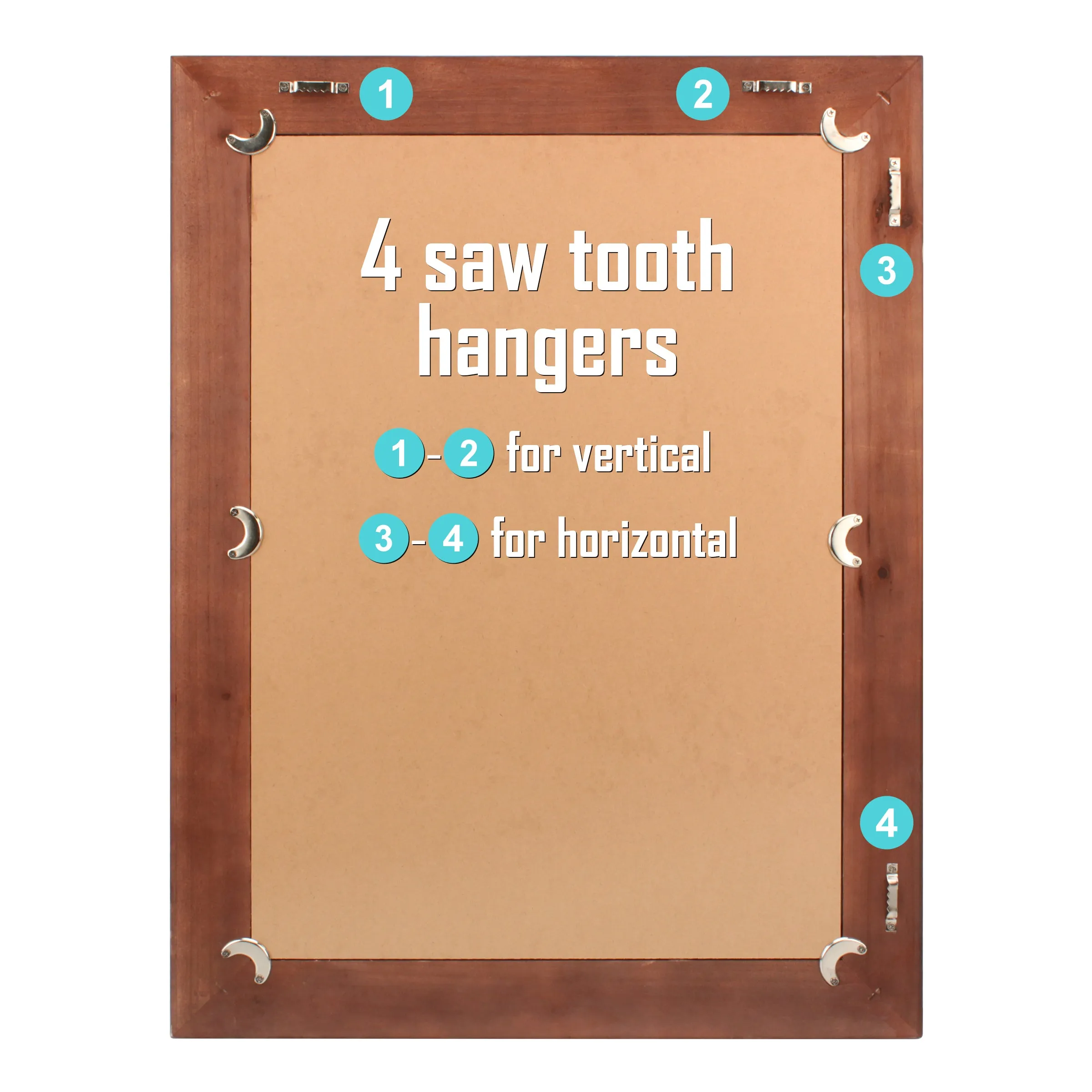 Rustic Rectangular Redwood Wooden Frame Hanging Wall Mirror