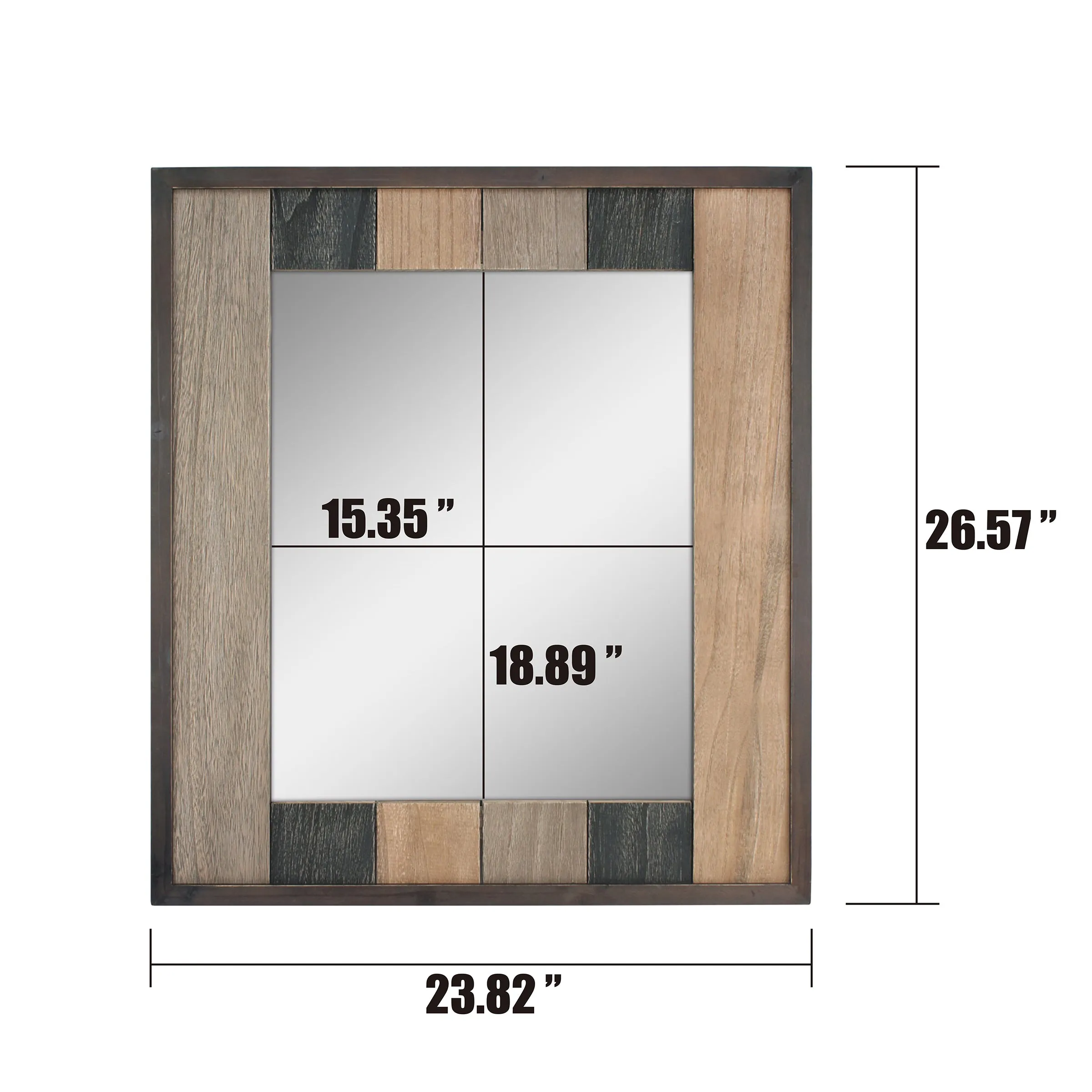 Rustic Wood Plank Mirror - 26 Inch (WS)