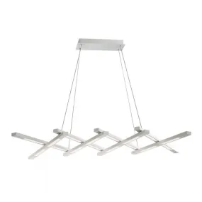 Scissors 80 in. 8 Lights LED Pendant Light Aluminum Finish