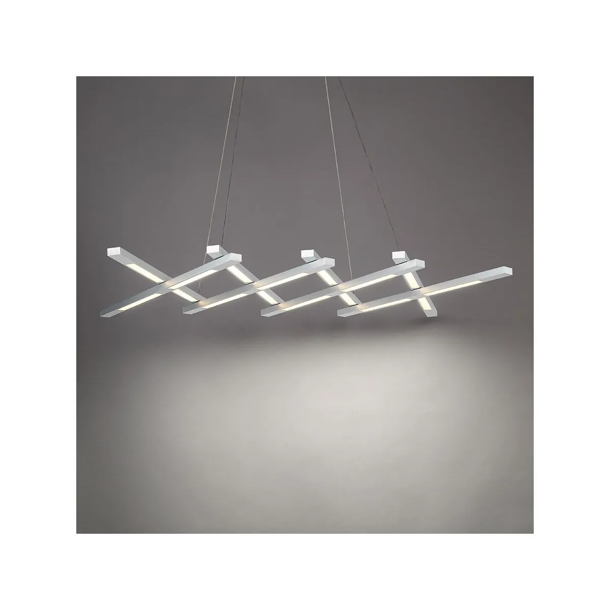 Scissors 80 in. 8 Lights LED Pendant Light Aluminum Finish