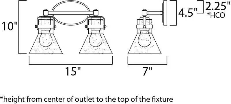 Seafarer 15" x 10" Vanity Lighting with 2 Light bulbs included - Polished Chrome