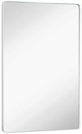Silver Mirror Bathroom Mirrors For Wall Rounded Corner Lightweight Deep Rectangle 24"