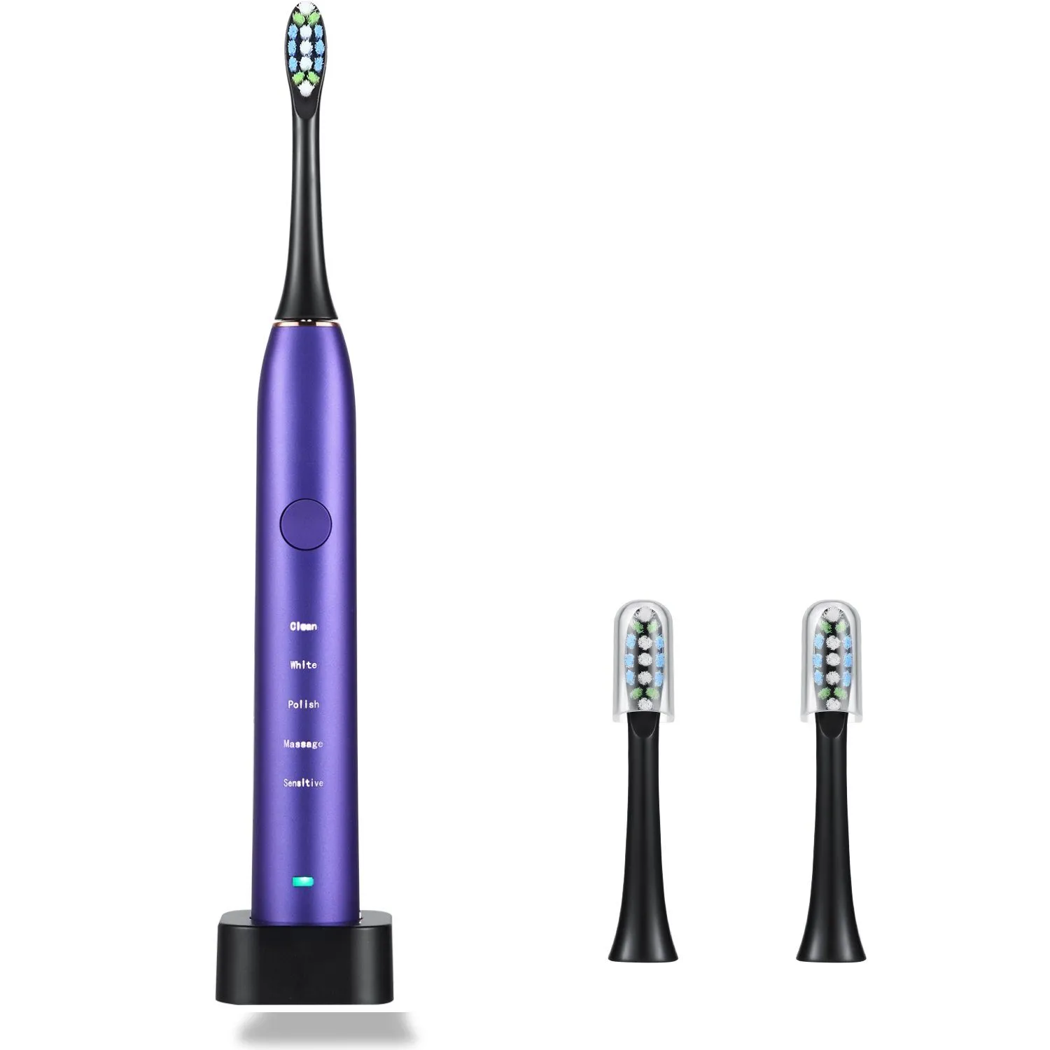 Sonic Electric Toothbrush For Adults Magnetic Charging Waterproof IPX7 Replacement Heads Set