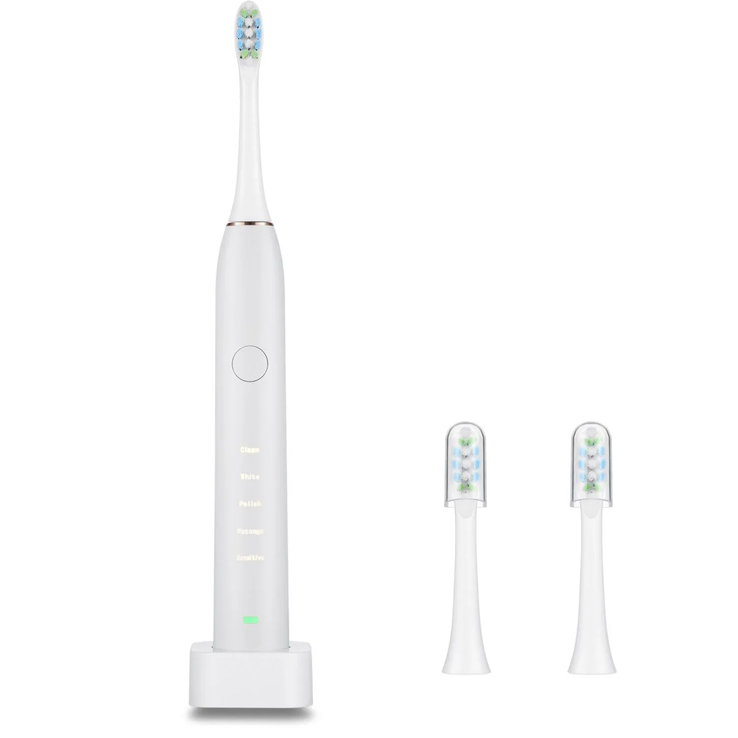 Sonic Electric Toothbrush For Adults Magnetic Charging Waterproof IPX7 Replacement Heads Set