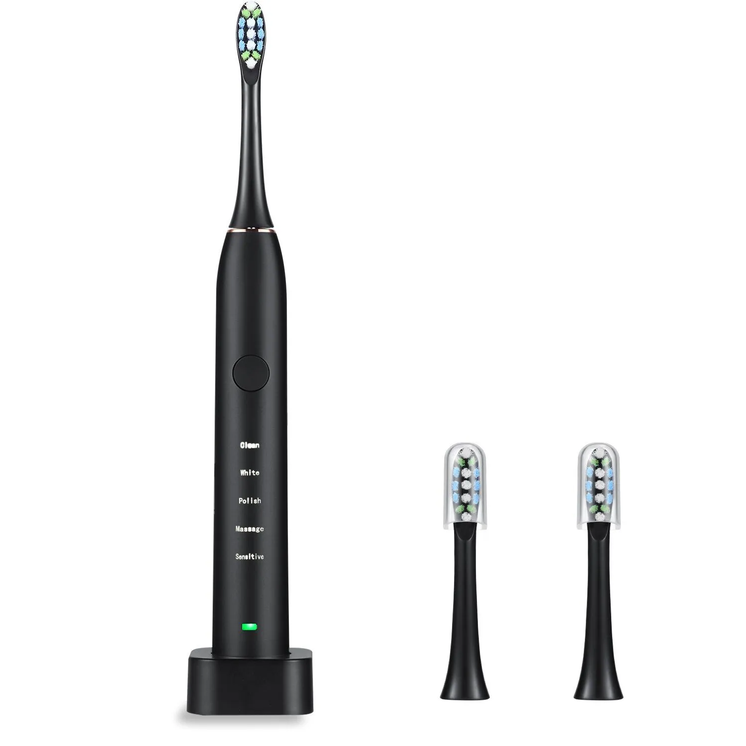 Sonic Electric Toothbrush For Adults Magnetic Charging Waterproof IPX7 Replacement Heads Set